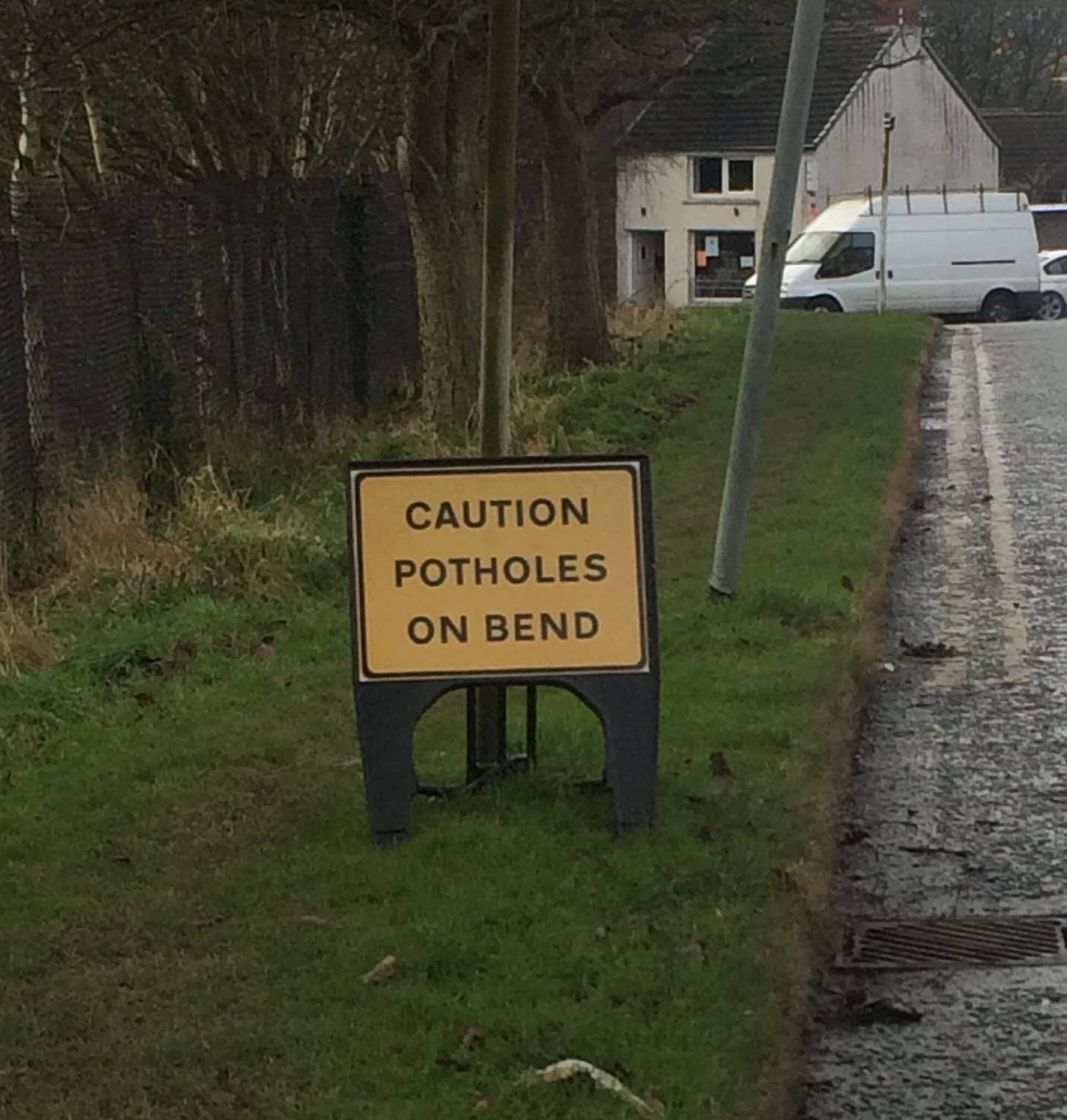 WARNING: Sign put in place by Paul Griffiths in Roose