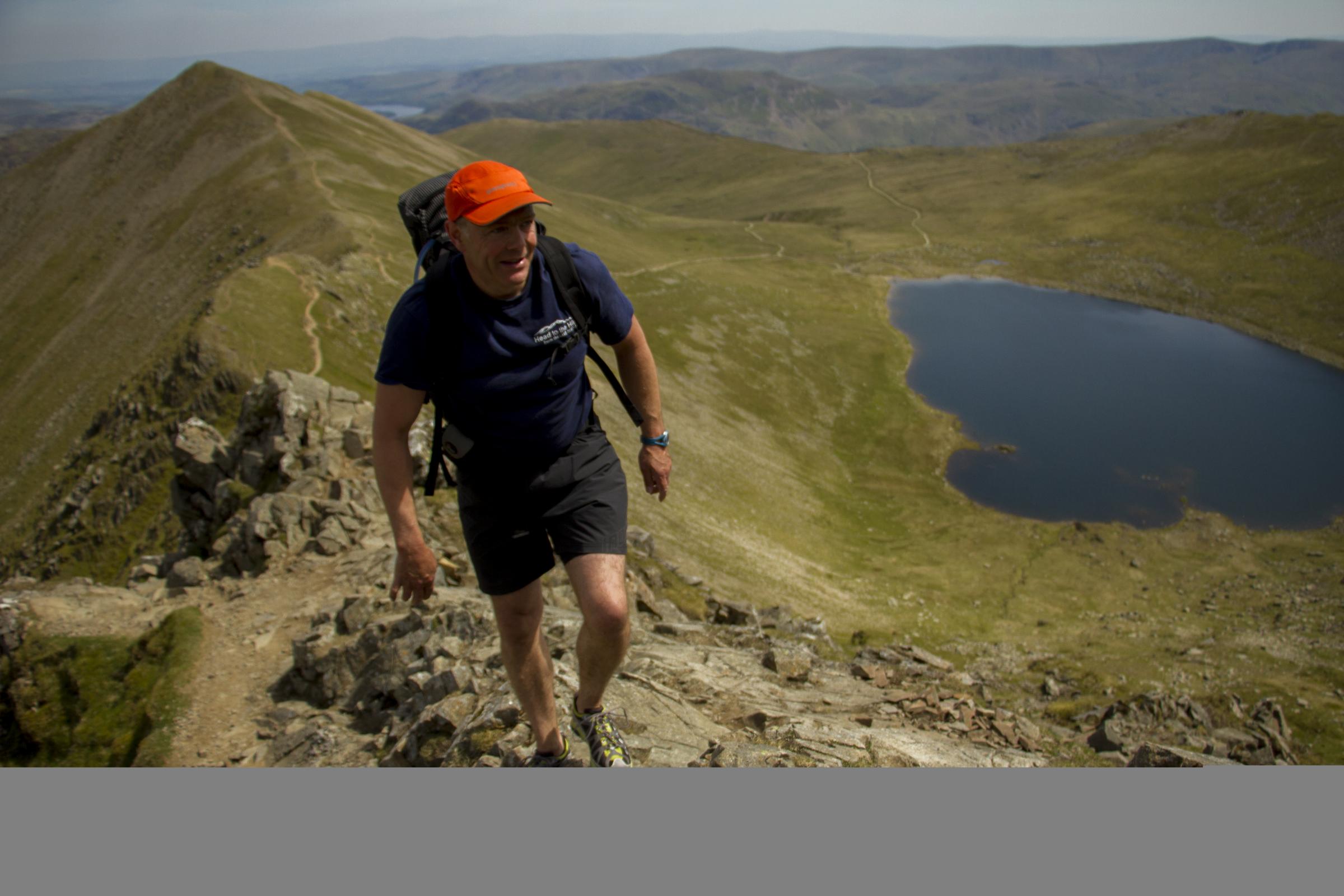 Pete guiding on Helvellyn, and Red Tarn