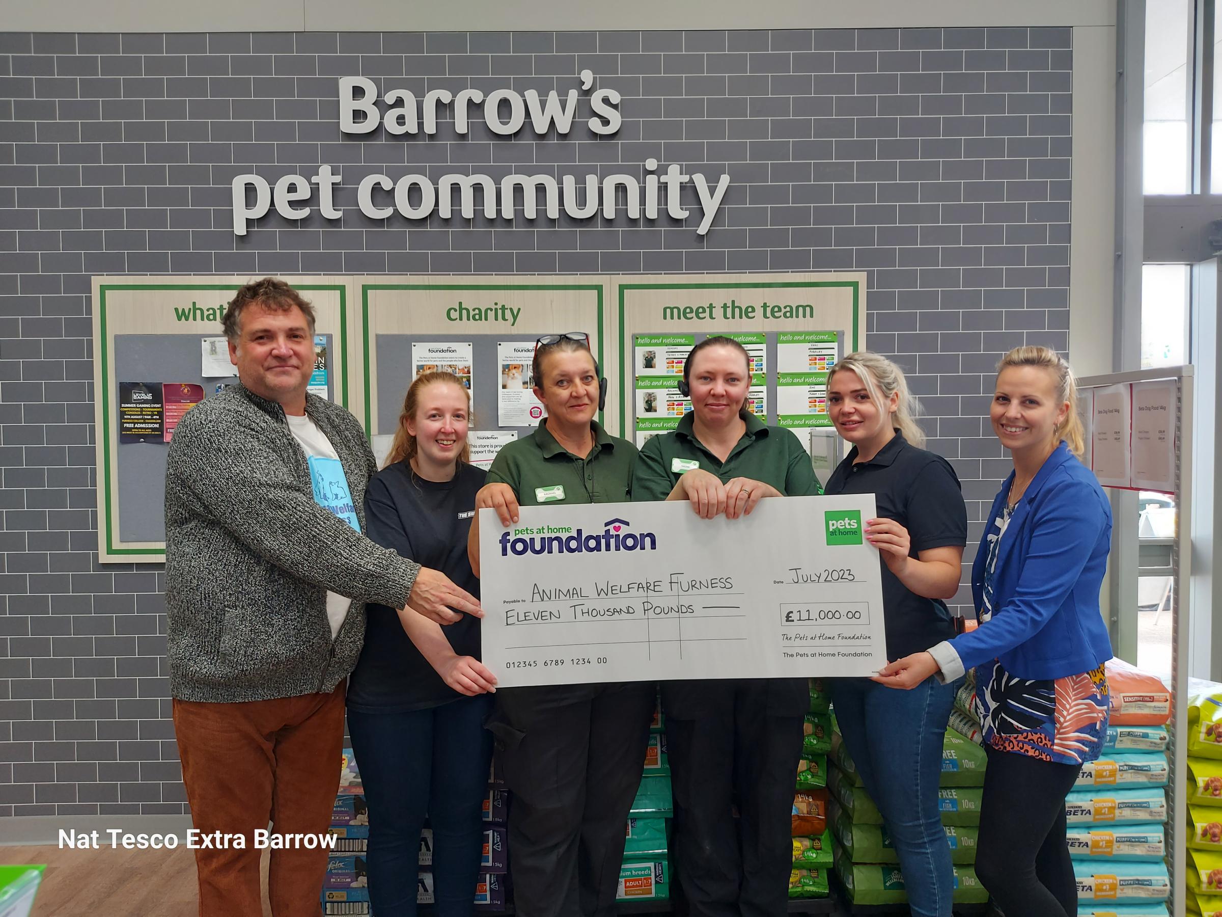 Barrow Tesco branches now donation points for pet foods for Animal Welfare Furness